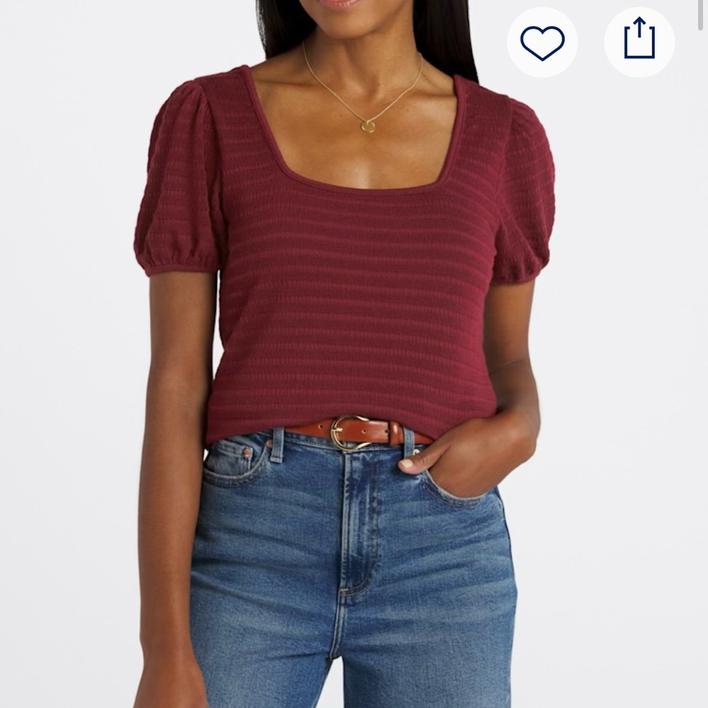 Beacon Burgundy Textured Blouse Like New size XL
